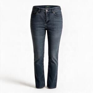 LRL Lauren Jeans Co Ralph Lauren Petite 6P Womens Classic Straight Black Jeans